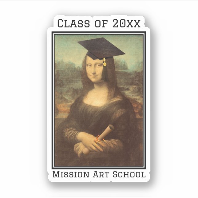 Sticker Mona Lisa Graduation (Devant)