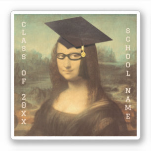 Sticker Mona Lisa w Lunettes Graduation