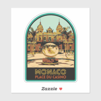 Sticker Monaco ville Côte d'Azur, Casino carré