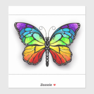 Sticker Monarque papillon arc-en-ciel