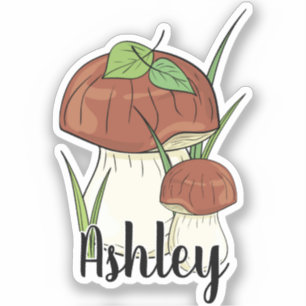 Sticker Monogram Cute Artsy Trendy Mushroom - Ajouter un n
