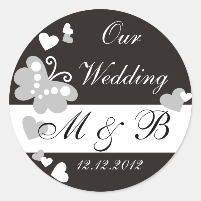 Sticker Monogram Mariage Black (Devant)