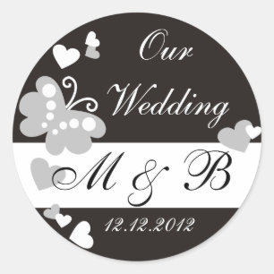 Sticker Monogram Mariage Black