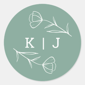 Sticker Monogram Mariage fleur sauvage en mode Sag
