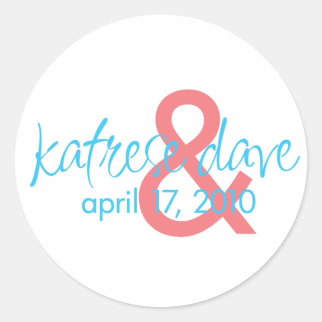 Sticker Monogram personnalisé pour Katrese et Dave (Devant)