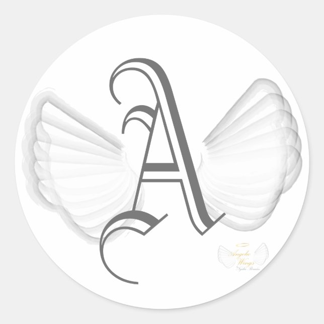 Sticker Monogramme ailé-Personnaliser (Devant)