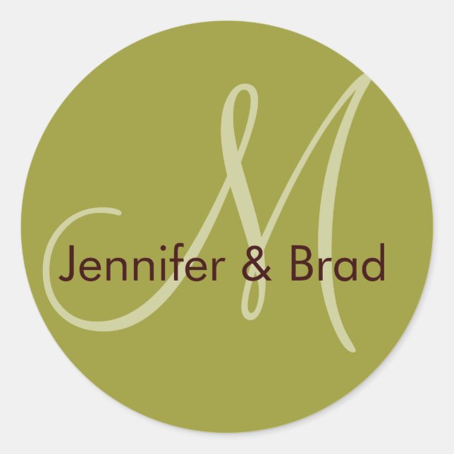 Sticker Monogramme Brown de mariée mariage (Devant)