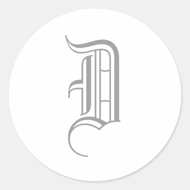 Sticker Monogramme "D" Ancien texte anglais Style_ (Devant)