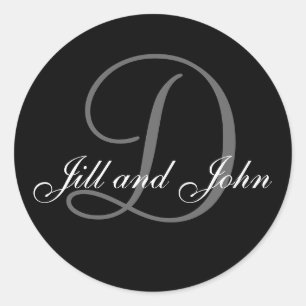 Sticker Monogramme D de la mariée mariage