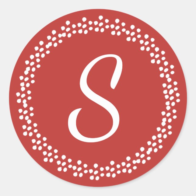 Sticker Monogramme de couronne pointillée | Couleu (Devant)