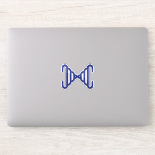 Sticker Monogramme de lettre X en ligne bleue minimal drôl