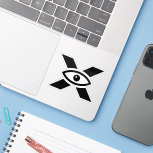 Sticker Monogramme de lettre X œil