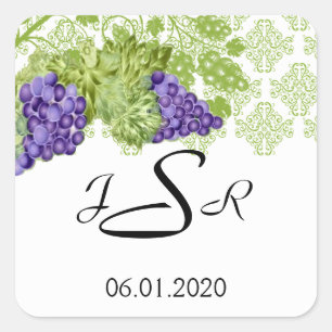 Sticker Monogramme de mariage du jardin graphique