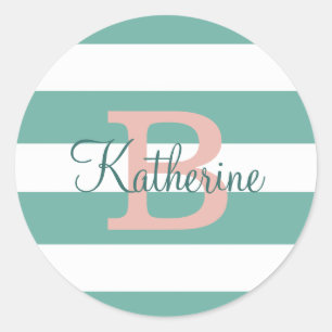 Sticker monogramme de menthe et de monogramme roux