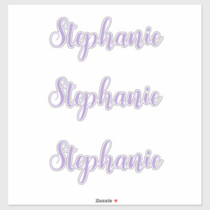 Sticker Monogramme de nom personnalisé lavande lilas viole