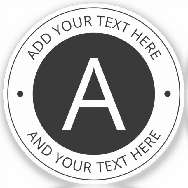 Sticker Monogramme de style logo moderne | Noir transparen (Recto)