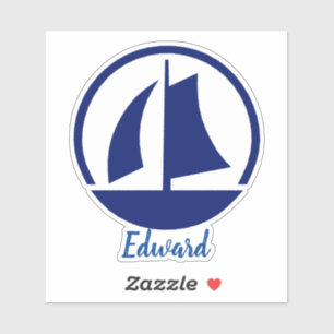 Sticker Monogramme du nom du bateau à voile Personnalisé