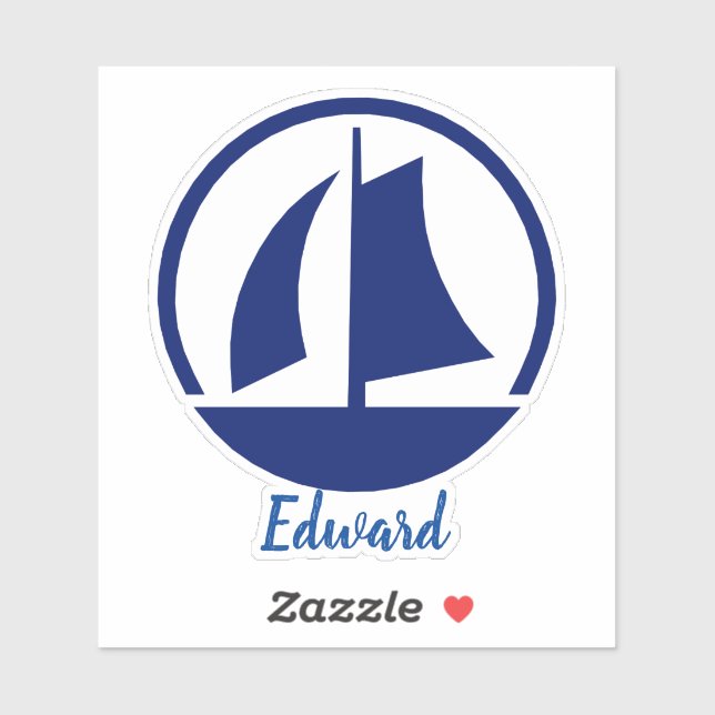 Sticker Monogramme du nom du bateau à voile Personnalisé (Feuille)