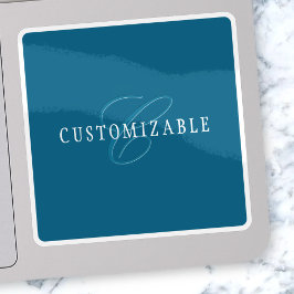 Sticker Monogramme élégant | Bleu océan