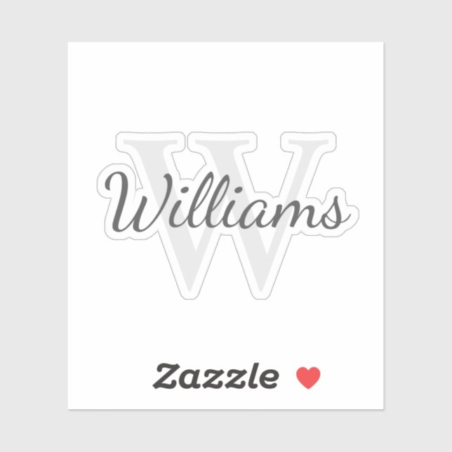 Sticker Monogramme et nom personnalisés (Feuille)