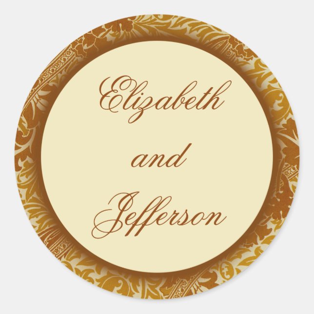 Sticker Monogramme Feuille William Morris (Devant)