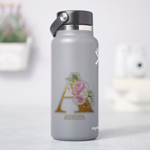 Sticker Monogramme floral lettre A monogrammé