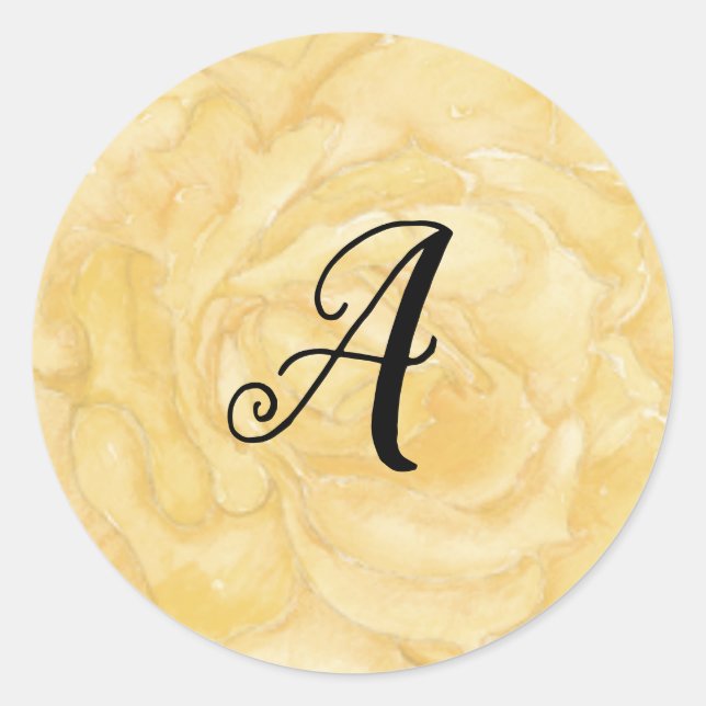 Sticker Monogramme Floral Rose Or (Devant)