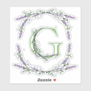 Sticker Monogramme G Lavande Eucalyptus