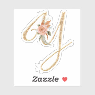 Sticker Monogramme Initial Y Gold Parties scintillant Peon