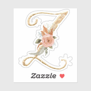 Sticker Monogramme Initial Z Gold Parties scintillant Peon