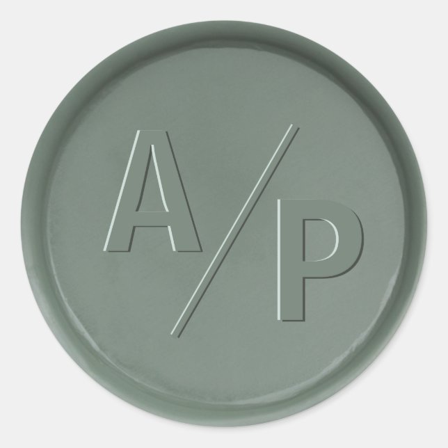 Sticker Monogramme Initiales en cire foncée (Devant)