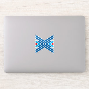 Sticker Monogramme lettre X rouge et bleu