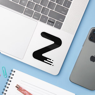Sticker Monogramme lettre Z en zig zag drôle