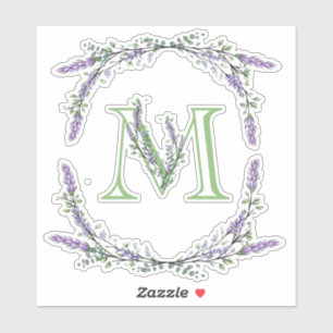 Sticker Monogramme M Lavender Eucalyptus
