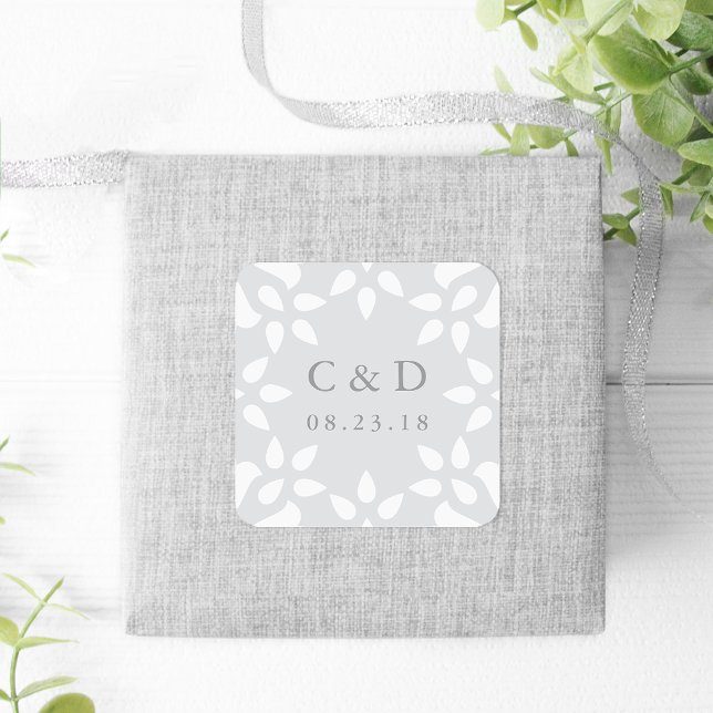 Sticker Monogramme Mariage Arabesque | Gris (Créateur téléchargé)