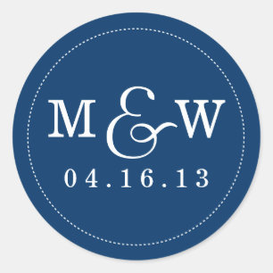 Sticker Monogramme Mariage de charme - Marine