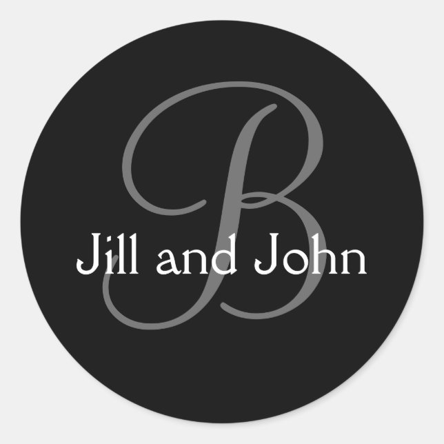 Sticker Monogramme Mariage initial des noms de cha (Devant)