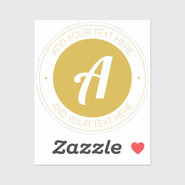 Sticker Monogramme or élégant ou ajouter un logo | transpa (Feuille)