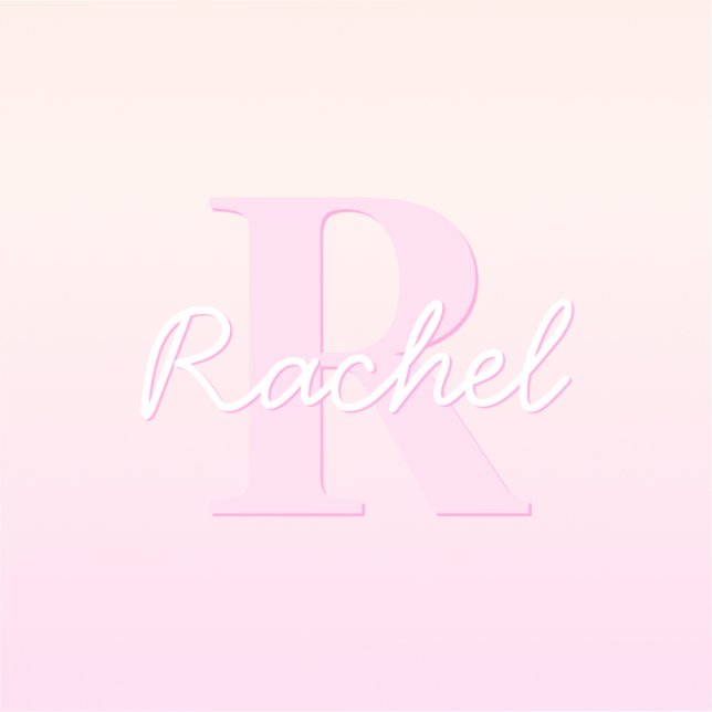Sticker Monogramme personnalisable | Ombre de la pêche et  (Recto)