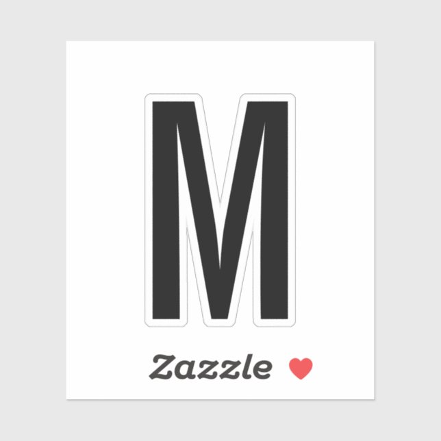 Sticker Monogramme personnalisé moderne (Feuille)
