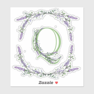 Sticker Monogramme Q Lavande Eucalyptus