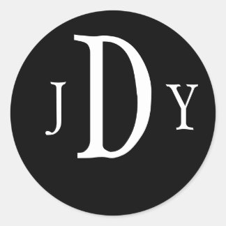 Sticker Monogramme rond Preppy