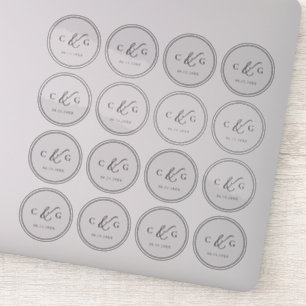 Sticker Monogramme simple et élégant Mariage moderne trans