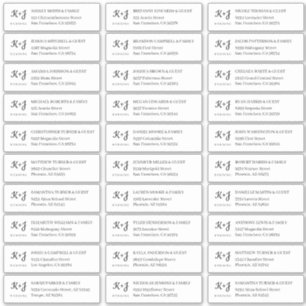 Sticker Monogramme simple moderne Mariage Nom d'hôte Adres