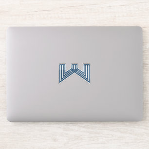 Sticker Monogramme W en lettre de ligne minimal et moderne