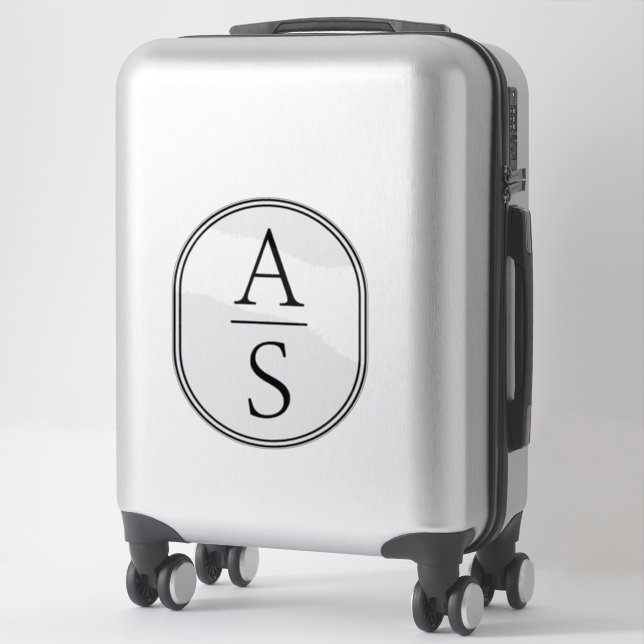 Sticker Monogrammes Initiales Bagages simples modernes (Sur valise)