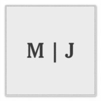 Monogrammes Nom Black White Minimalist 2024 Mariag