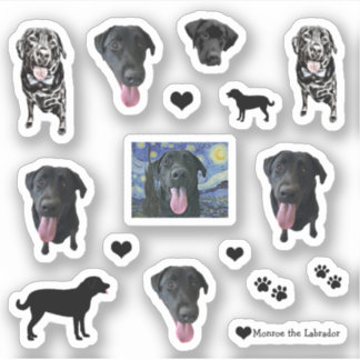 Sticker Monroe, le chien drôle du Labrador