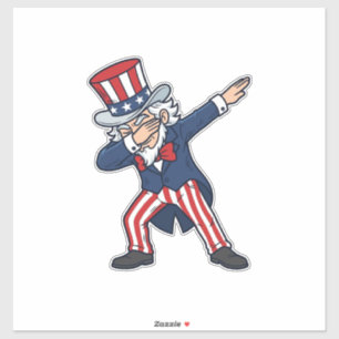Sticker Monsieur patriotique Dabbing Design vectoriel vint