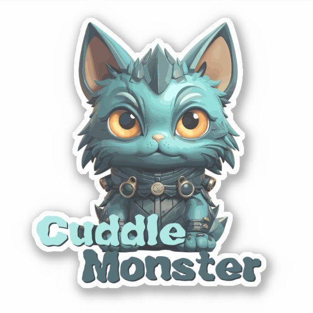 Sticker Monster Cat - "Monstre Cuddle" (Devant)